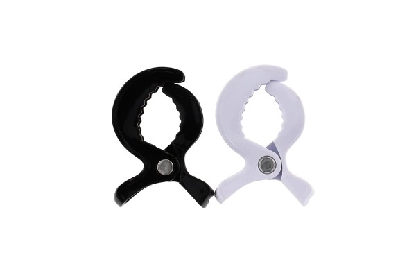 Kinderwagen clips zwart-wit - 2 stuks