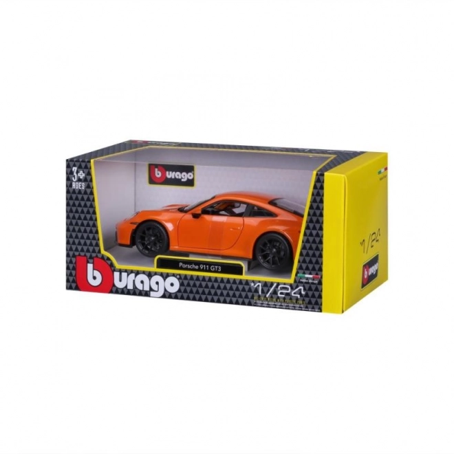 Bburago Porsche 911 GT3 model oranje 1:24