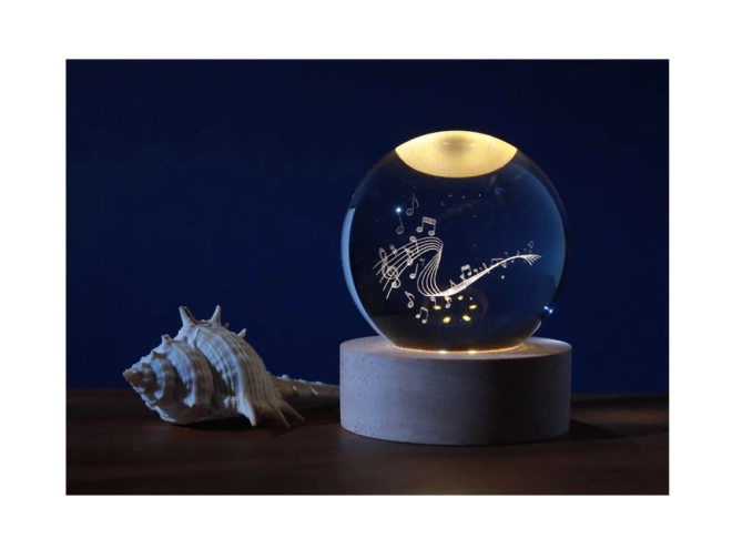 Kristallen bol Lamp Muziek 6 cm
