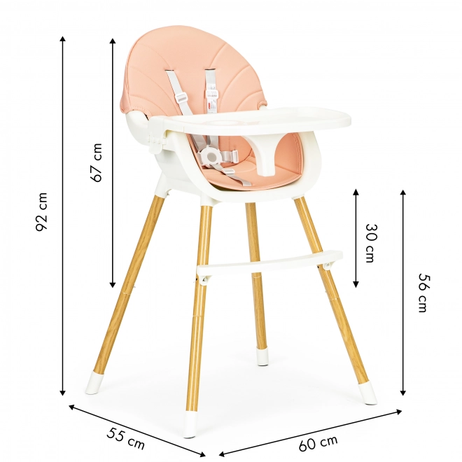 Ecotoys Eetstoel 2-in-1 Roze