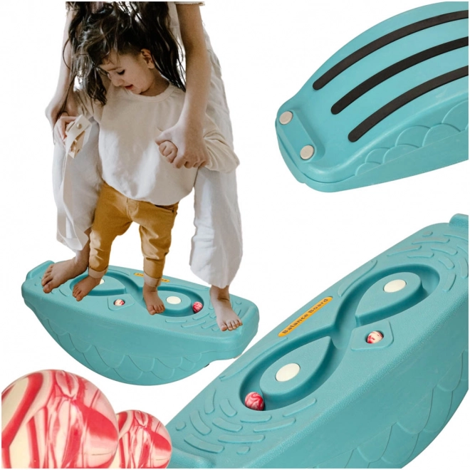 Balansschommelplank met doolhof voor kinderen turquoise