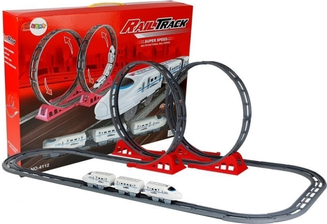 Racetrein met twee loopings 126 cm