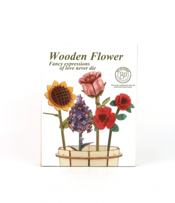 Pakket houten bloemen