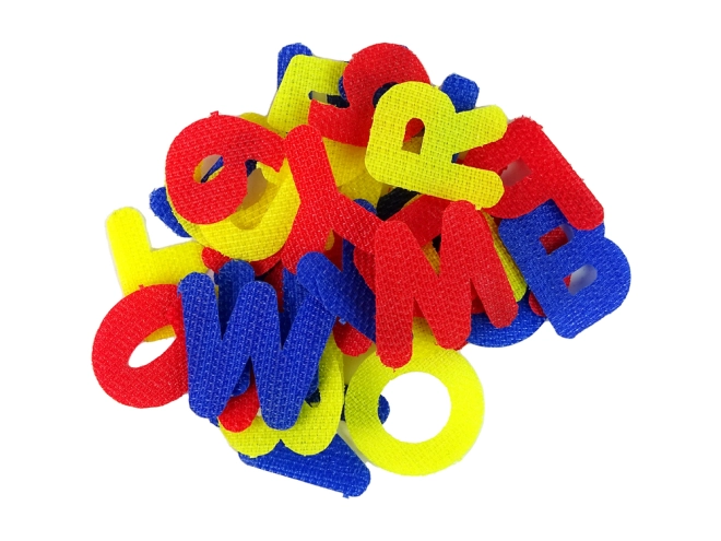 Kleurrijke letters op klittenband