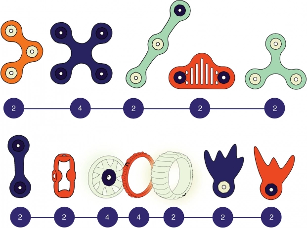Magnetische blokken Clixo Mars-expeditie, 30 stuks