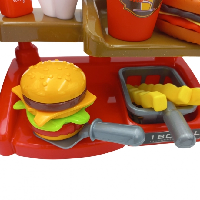 Speelgoed fastfood XXL WOOPIE met kassa en drankdispenser