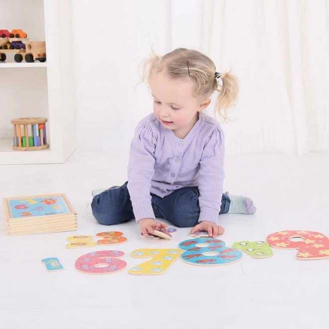 Bigjigs Toys Houten puzzel cijfers 1-9
