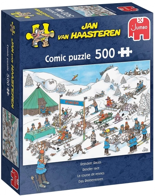 Puzzel Rendierenrace 500 stukjes van Jan van Haasteren