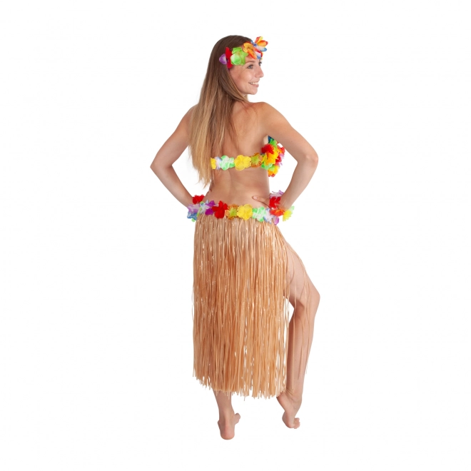 Hawaïaanse rok volwassenen 72 cm natuurlijk