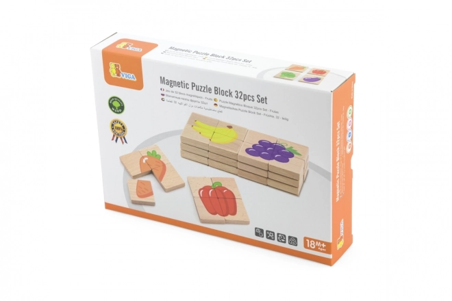 Houten magnetische puzzel - fruit