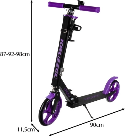 Opvouwbare stadsstep voor kinderen met grote wielen (200 mm) – paars
