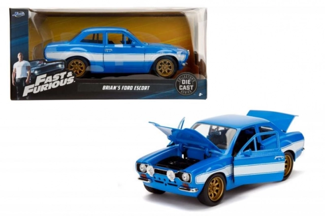 Modelauto 1974 Ford Escort uit Fast & Furious 1:24