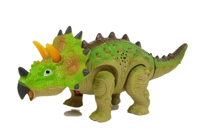 Dinosaurus op batterijen Triceratops groen