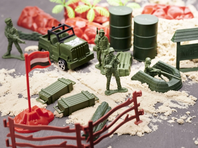 Set van plastic soldaatjes met accessoires - 307 stuks