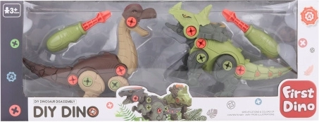 Schroefbare dinosaurussen voor kinderen 2 stuks met schroevendraaier