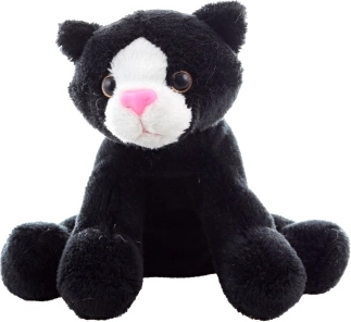 Pluchen kat zwart 14 cm