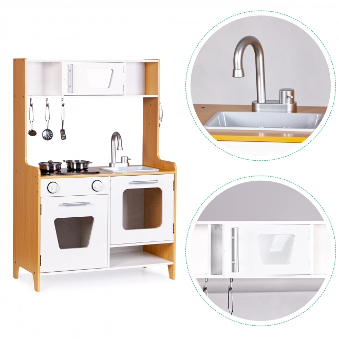 Houten kinderkookset met multimedia branders ECOTOYS