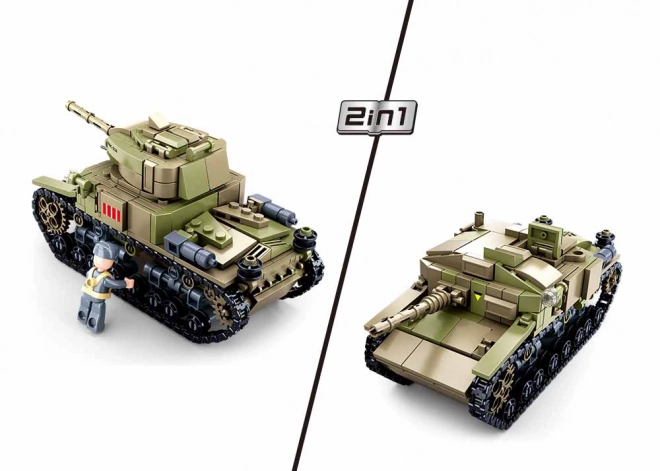 Sluban Army M38-B0711 Medium Italiaanse tank 2in1