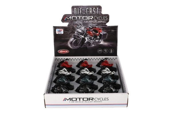 Motorfiets metaal/kunststof 10cm op terugtrekmechanisme mix kleuren
