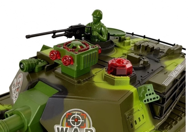 Grote R/C 2,4 Ghz op afstand bestuurbare tank Verlichting Geluid Schieten Groen