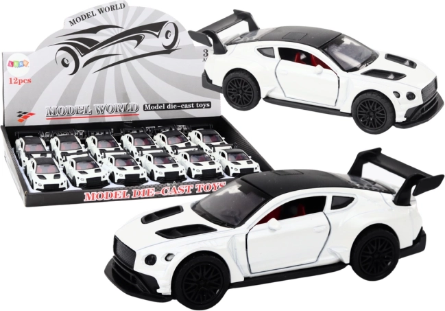 Sportauto 1:32 met frictieaandrijving, parelmoerwit
