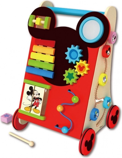Multifunctionele houten loopwagen Mickey