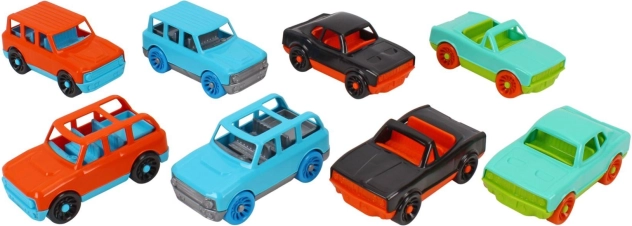 Plastic autootje 10 cm met vrijloop – mix van kleuren en modellen