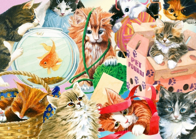 Geniet van puzzel Nieuwsgierige katten 1000 stukjes