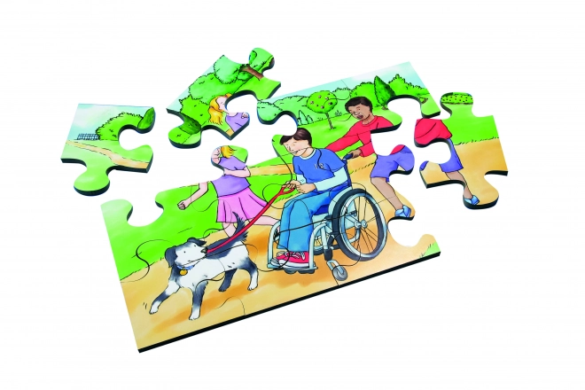Houten puzzel 72 delen met inclusieve motieven