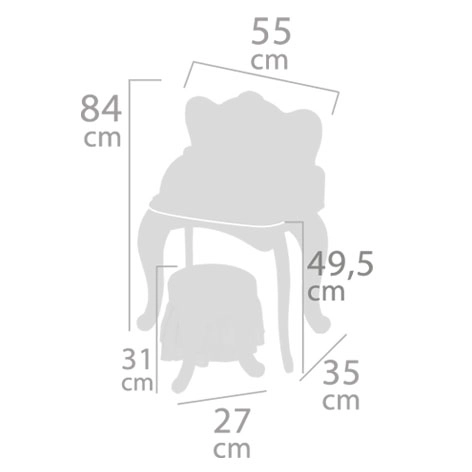 Houten toilettafel met stoeltje Magic Maria