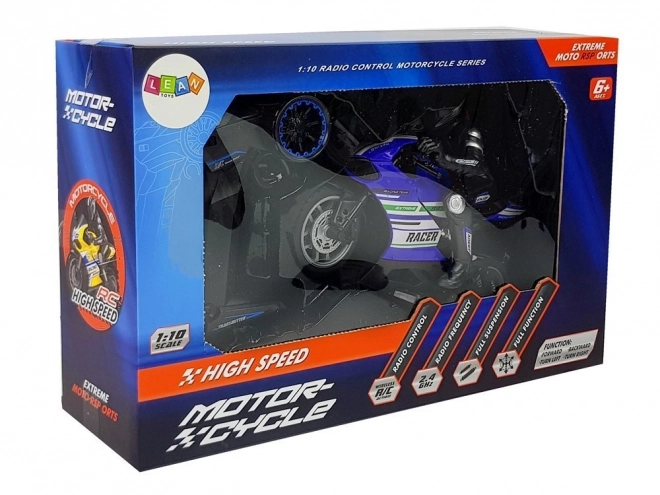 Sportieve race motorfiets op afstandsbediening 2.4G Bereik 35m Blauw
