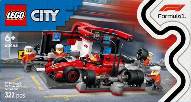LEGO City 60443 Pitstop F1 met monteurs en Ferrari-auto