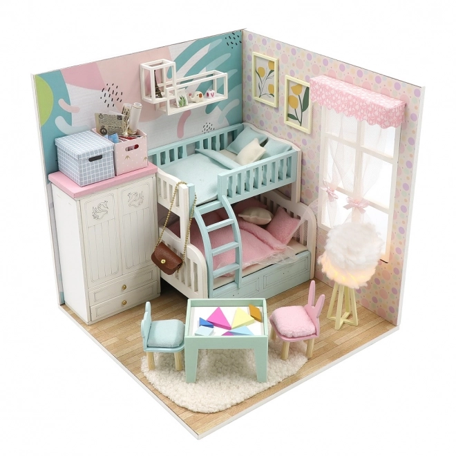 Negen miniatuur huisjes gezellige kinderkamer