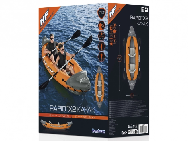 Opblaasbare tweepersoonskajak Lite Rapid X2 Bestway