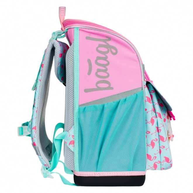 BAAGL 5 SET Zippy Flamingo: schooltas, etui, zak, map, doos