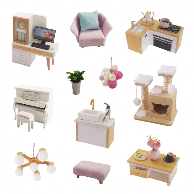Negentien miniatuur huisje Huis gekleurde glazuur