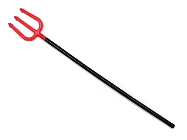 Vork duivelse opvouwbare plastic 110cm op kaart 17x41cm carnaval