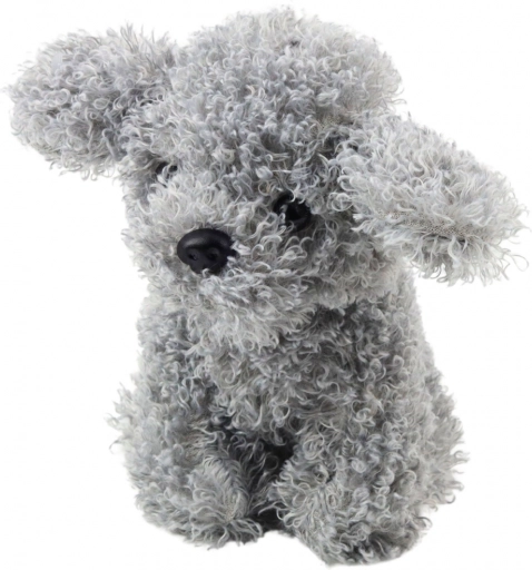 Pluchen poedel miniatuur grijs 20 cm