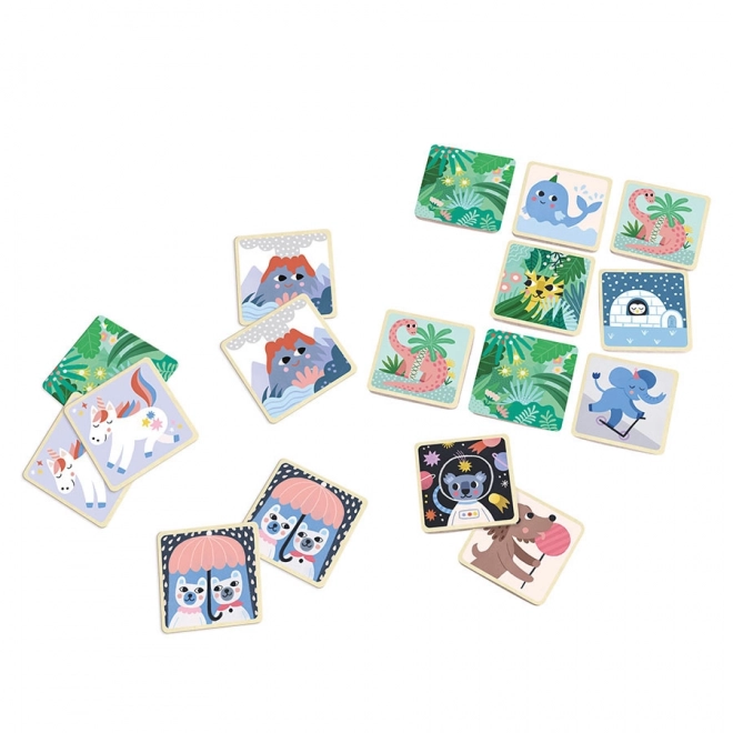 Houten memoryspel met vrolijke dieren van Vilac