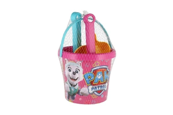 Zandset 5st plast Paw Patrol/Reddingshonden roze in net 12x22x12cm 12m+ Wader