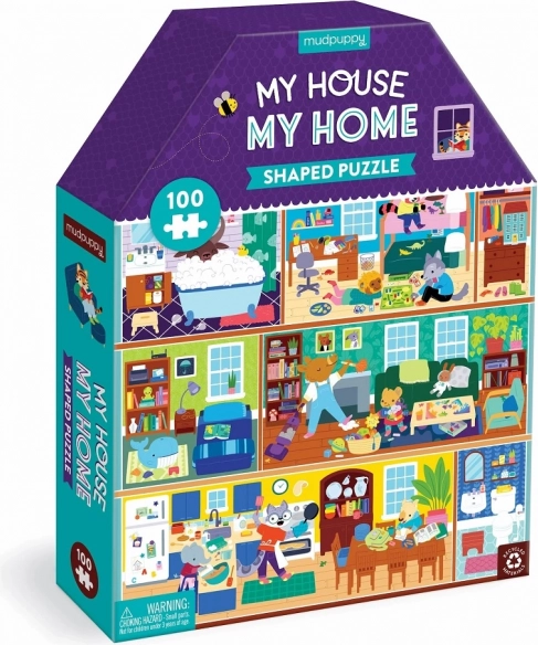 Mijn Huis Mijn Thuis - puzzel in de vorm van een huis 100 stukjes