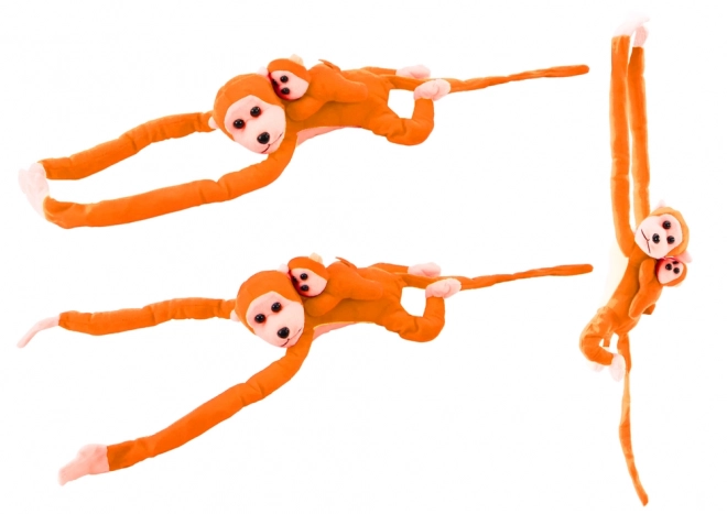 Pluchen aapje met jong 90 cm