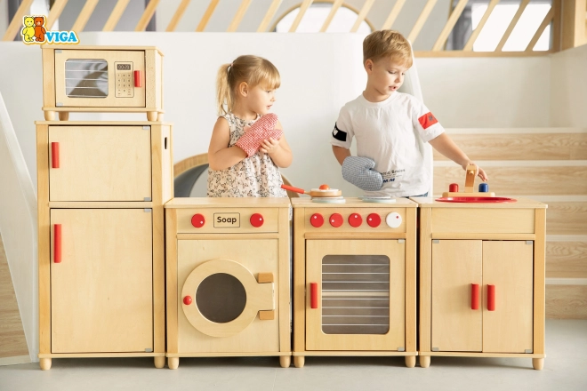 Viga houten kinders keukenset Natural met FSC certificaat