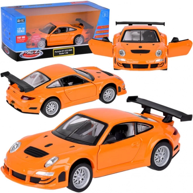 Metalen model Porsche 911 GT3 RSR 1:32 met licht en geluid