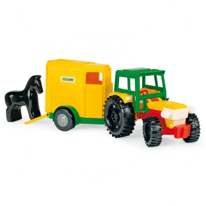 Tractor met aanhanger voor paarden