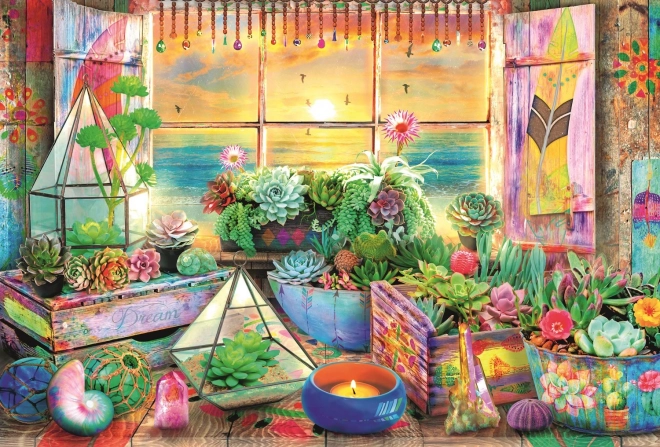Opvouwbare puzzel TREFL Wood Craft Origin Strandhuis 501 stukjes