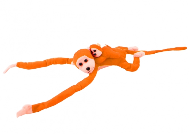 Pluchen aapje met jong 90 cm