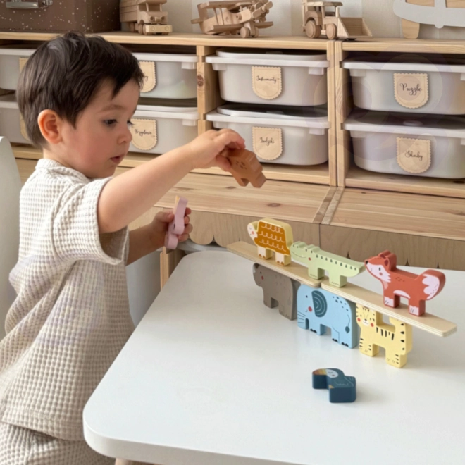 Houten blokken dieren Montessori 9 stuks van Tooky Toy