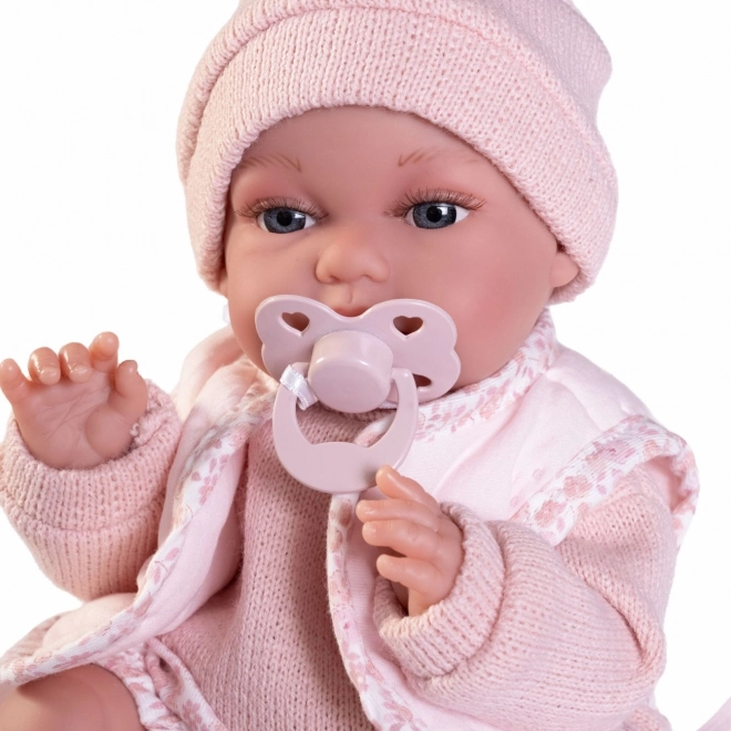 realistische babypop met bewegingsfunctie en zacht stoffen lichaam 34 cm