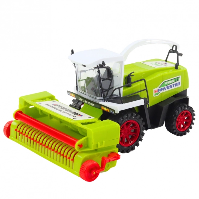 Groene beweegbare landbouw combine speelgoed met aandrijving